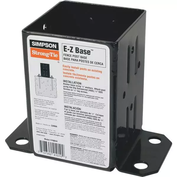 Simpson Strong-Tie 4" X 4" Wood Post To Concrete Mounting Base FPBB44