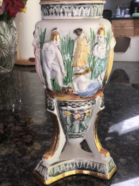 Vintage  Pereiras Valado  Vase / Urn  Cherubs    ~14" Tall & Hand Numbered ~