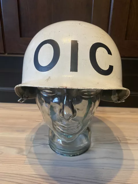 orig US Army M1 Helm Helmet Casque Vietnam OIC 1963 Stahlhelm Officer In Charge