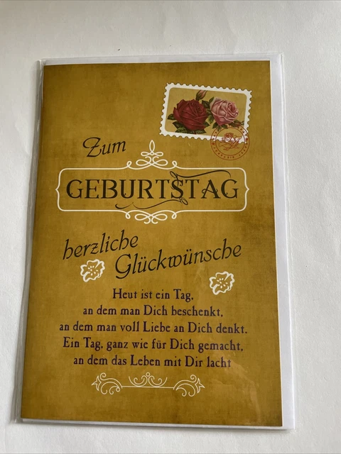 GLÜCKWUNSCHKARTE ZUM GEBURTSTAG Karte Mit Umschlag Karten Wünsche Glück