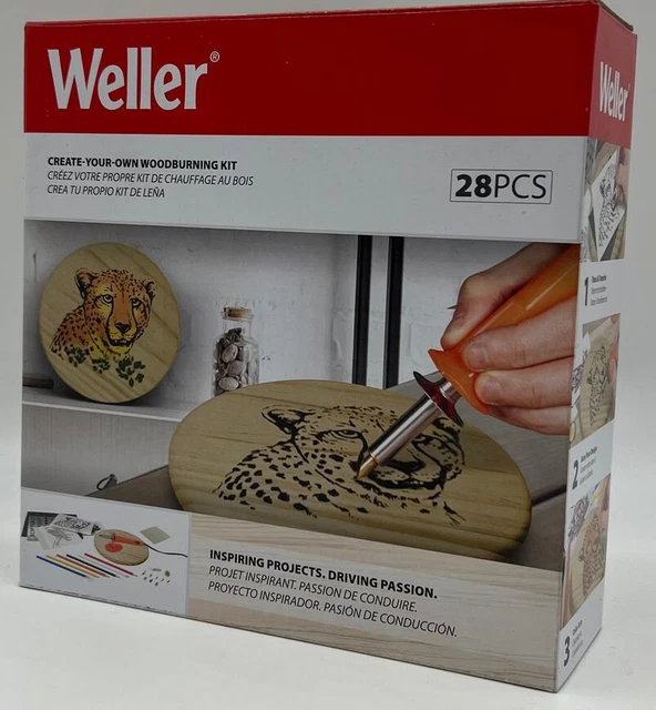 Weller 25-W Cableado Crea Tu Propio Kit De Proyecto De Quema De Madera 28 Piezas Regalo De Navidad