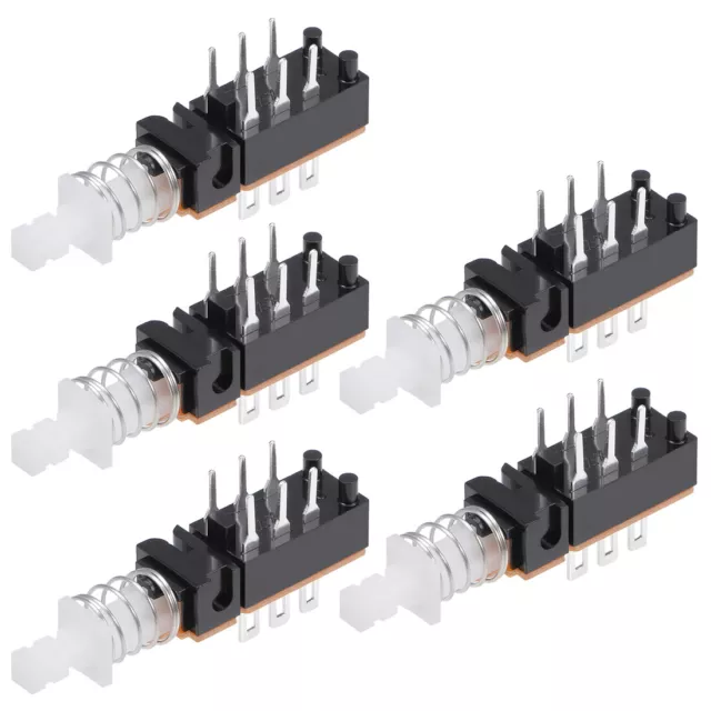 Push Button Switch DPDT 6 Pin 1 Position Self-Locking 5pcs