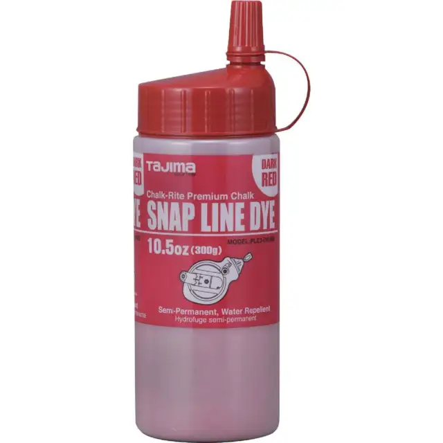 Tajima 10-1/2 Oz. Red Snap-Line Dye Chalk Line Chalk PLC3DR300 Tajima PLC3DR300