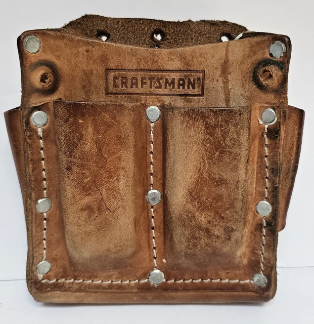 CRAFTSMAN TOOL POUCH Vintage Leather 6x6 9.99 PicClick