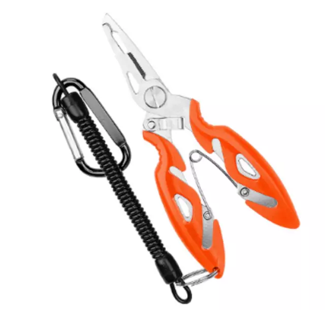 Fishing Pliers Multi-tool Hook Removal Disgorger Line Cutter Scissors + Lanyard