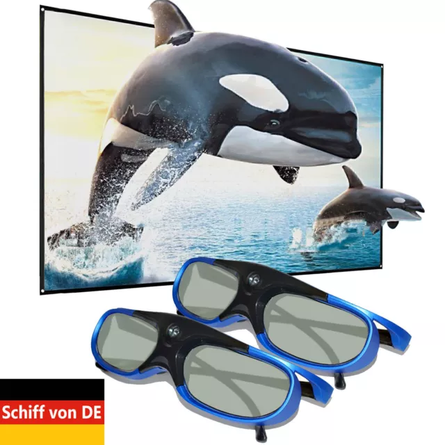 3D Active Shutter Brille DLP-Link Glasses für Acer BenQ Optoma Home Projektor 2x 2