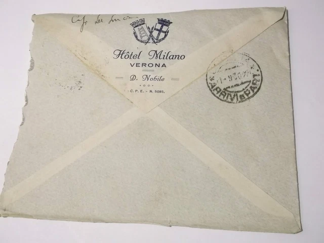 Buste Et Papier à En-tête Hotel Roma Mario Taglietti 1925 Cremona - Occasion, Document Historique