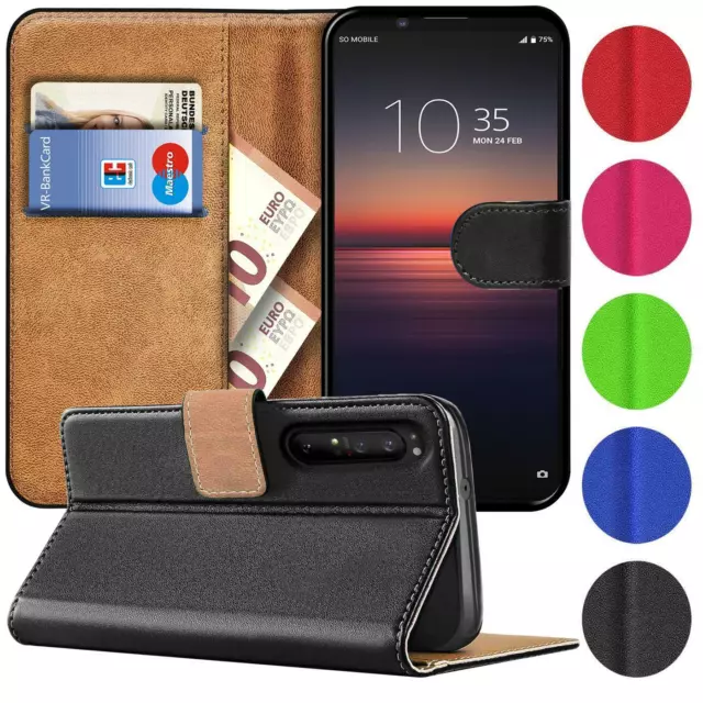 Handy Hülle für Sony Xperia Case Schutz Tasche Cover Basic Wallet Flip Etui