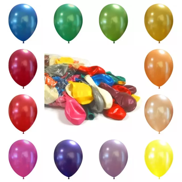 25-100 Stück Luftballons XL Groß Metallic, ca. 32 cm, für Helium geeignet