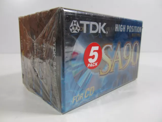 5x TDK SA90 Audio-Cassetten High Position IEC II / Typ II in OVP Folie 5er Pack