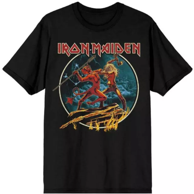 Iron Maiden Number Of The Beast Run To The Hills Circle Black T-Shirt NEW