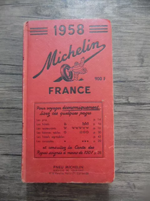 Ancien Guide Michelin France 1958 En Bon Etat