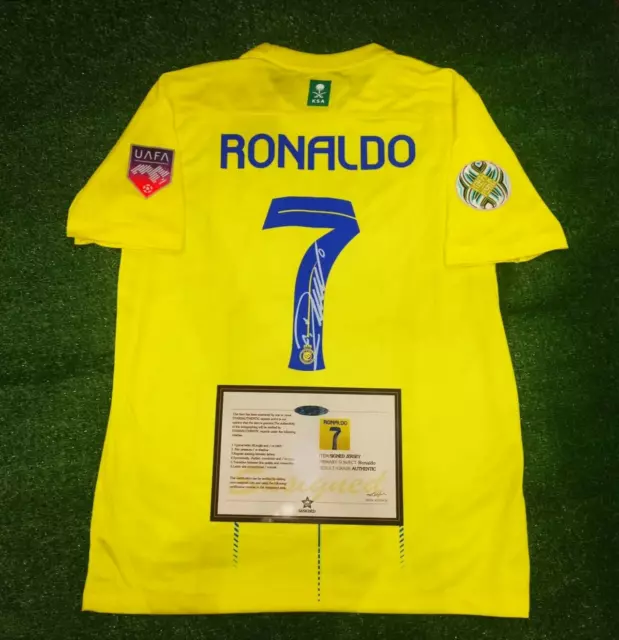 Cristiano Ronaldo Al Nassr SIGNED Home Printed Ronaldo Shirt/Jersey + COA 23/24
