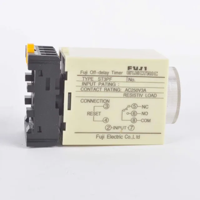 ST3PF  Power Off Delay Timer Time Relay With PF083A Socket Base 2
