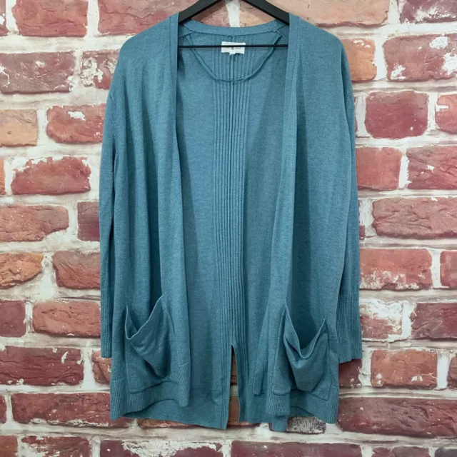 Anthropologie Lou & Grey Cardigan Womens Small Blue Open Front Pocketed Sweater