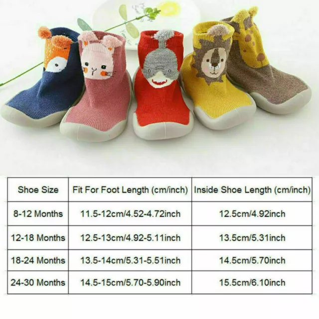 Pantofole antiscivolo bambini bambina ragazzi bambini calze di cotone scarpe inverno caldo Regno Unito 3