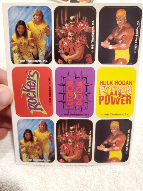 Original 1991 WWF 36 Unopened Wrestling Stickers Hulk Hogan Ultimate Warrior