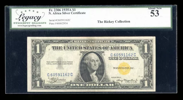 DBR 1935-A $1 North Africa Silver Fr. 2306 CC Block Legacy 53 Serial C60591162C