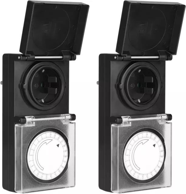 DEWENWILS Zeitschaltuhr Aussenbereich Mechanisch, Analoge Outdoor Timer Mit IP44