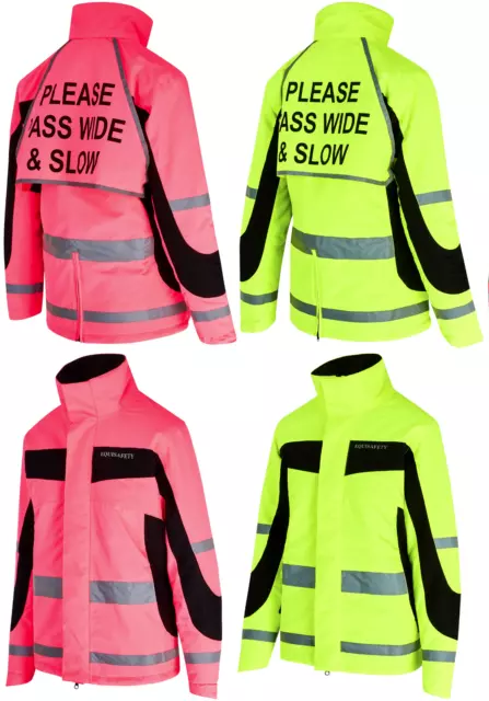 Equisafety Winter Inverno Reversible Hi Viz Reflective Jacket Yellow/Pink Child