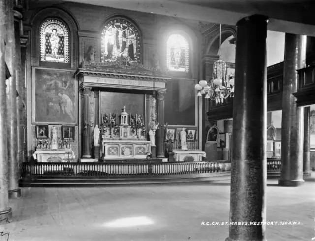 St Mary's Catholic Church the Interior Westport Co Mayo Ireland c1900 OLD PHOTO