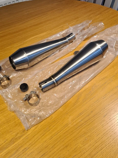 Triumph Thruxton 1200 Weslake Short Exhaust Silencers Speed Twin 1200 Exhaust