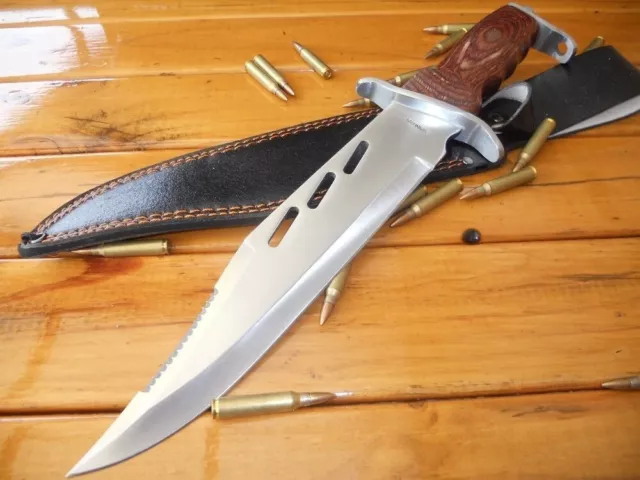 CROCODILE DUNDEE Hunting Knife – LARGE - RRP $145 - STAINLESS + LEATHER SHEATH