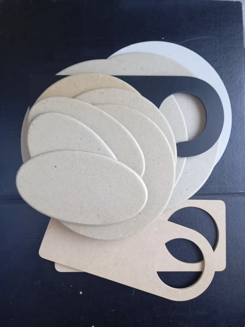 Assortment Of Board Items Circles & Ovals Mdf  Door Hangers To Paint Or Decorate