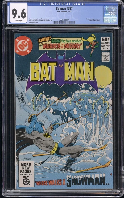 Batman #337 CGC 9.6 NM+ Key 1st Snowman app 1981 DC Comics Jim Aparo cover