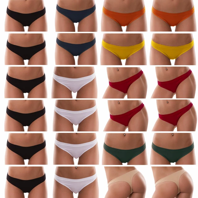 Perizoma Donna Cotone 12 Pezzi - Slip Elasticizzati, Confezione Multicolor