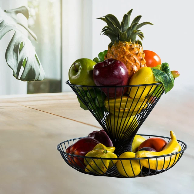 Eisen-Kunst 2-Tier Obstkorb halter Arbeits platte Aufbewahrung regal im