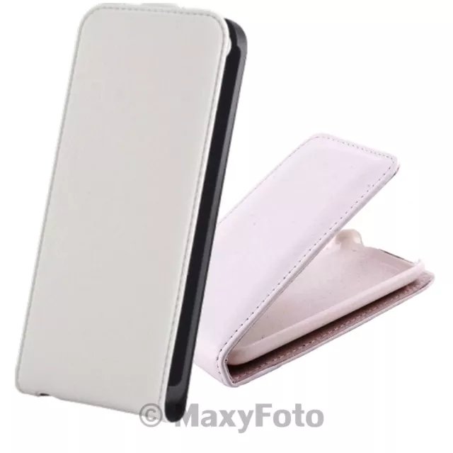 Book Case Neo Slim Flip Cover Portfolio Verticale Per Lg Optimus L7 P700 Bianca