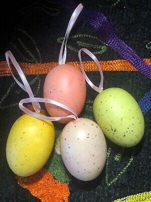 Pastel Easter Eggs yellow/dark& light pink/ for Easter Tree/ home decor/set of 4