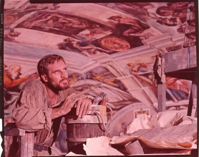 Charlton Heston Agony and the Ecstasy Sistine Chapel Original 4x5 Transparency