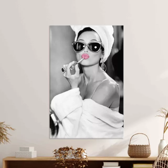 Audrey Hepburn Style Art, Audrey Hepburn Make Up Canvas Print, Audrey Poster,