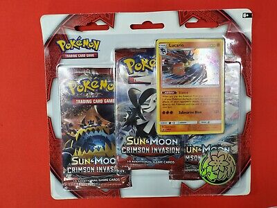 Pokemon TCG - Sun & Moon - Crimson Invasion - 3 Pack Booster Blister Promo+Coin