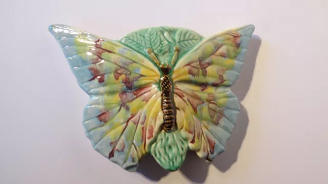 Vintage butterfly  Wall pocket Vase plaque Celec ware 161 Australian pottery