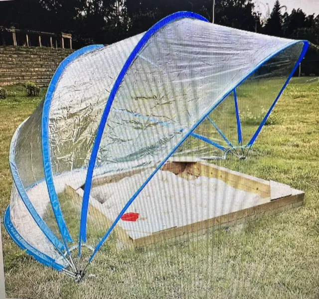 Steinbach 440x220cm Pooldach Gartendach Cabrio Dome für Aufstellpools blau