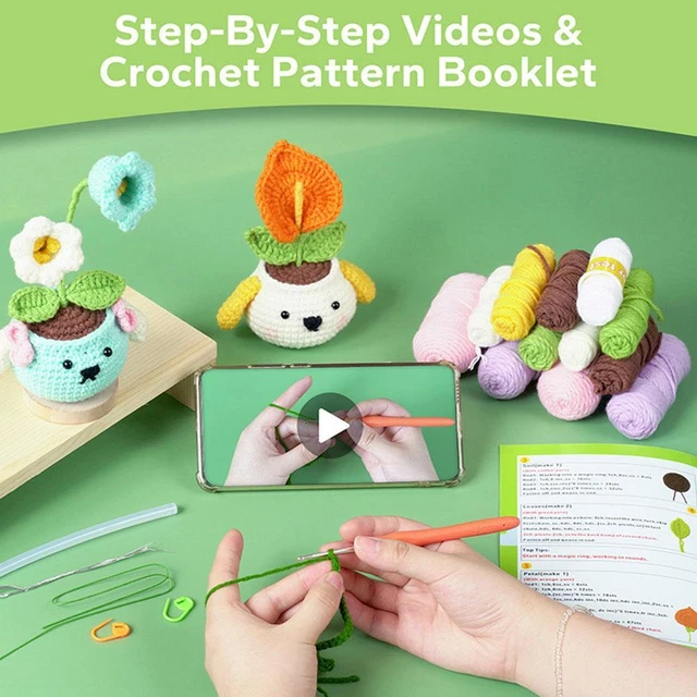 Crochet Kit For Beginners Adults - Dinosaur Starters Crocheting Animal