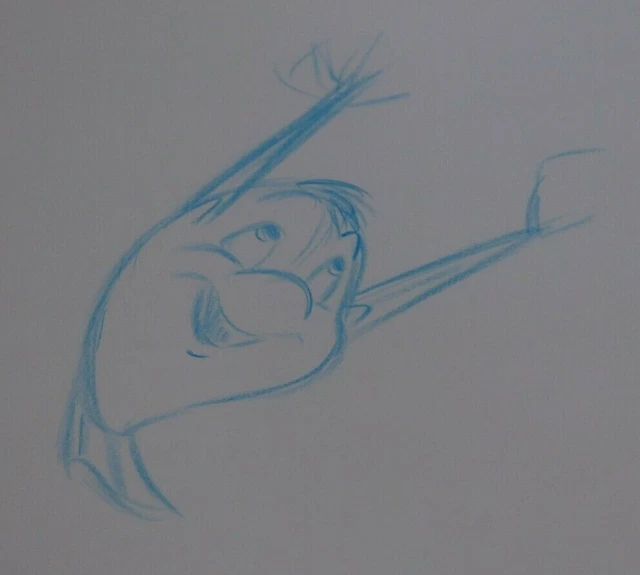 DISNEY LITTLE MERMAID Flounder Production Cel Animation Drawing £49.40