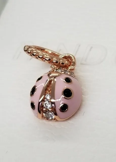 Authentic Pandora Rose Lucky Pink Ladybird Pendant  Charm