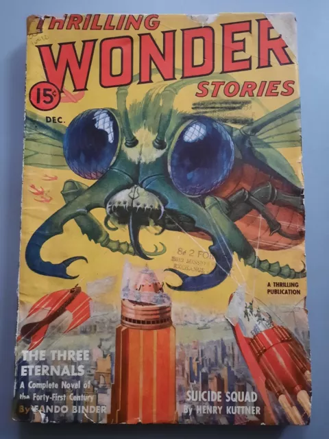 Thrilling Wonder Stories Vol 14 #3 PULP Dec 1939 Eando Binder Henry Kuttner