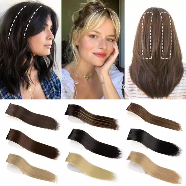 Short Hair Pad Invisible Clip In Side Real Remy Human Hair Extensions OnePiec ∫ε