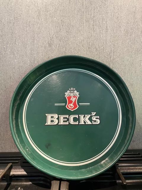 Becks Beer Tray Vintage Mancave Bar Collector