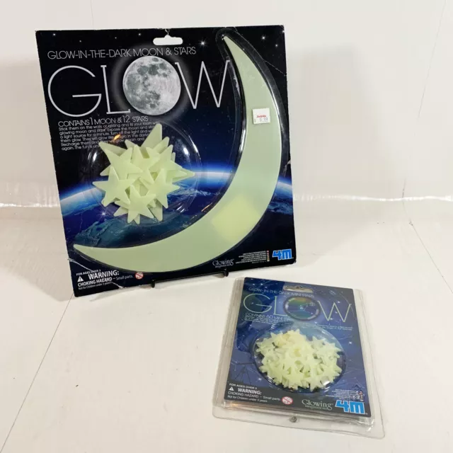 4M Glowing Imaginations Glow-In-The-Dark Moon and Stars 2-Pack - Kids Room Decor