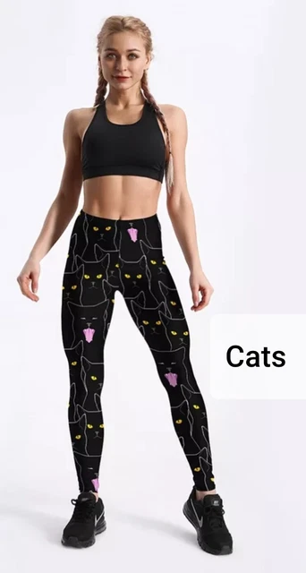 Women Girls Leggings Sports Yoga Pants Digital 3D Printed Cats Hot in Trends