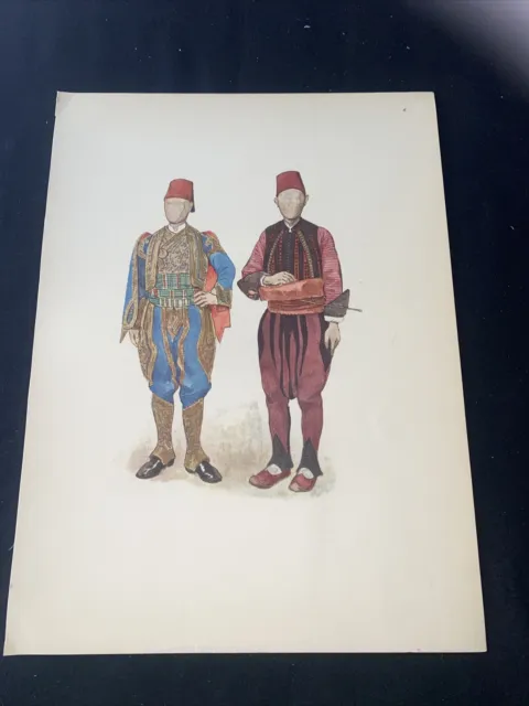 1926 Albania Bosnia Traditional Costume Oriental Antique Print Tilke