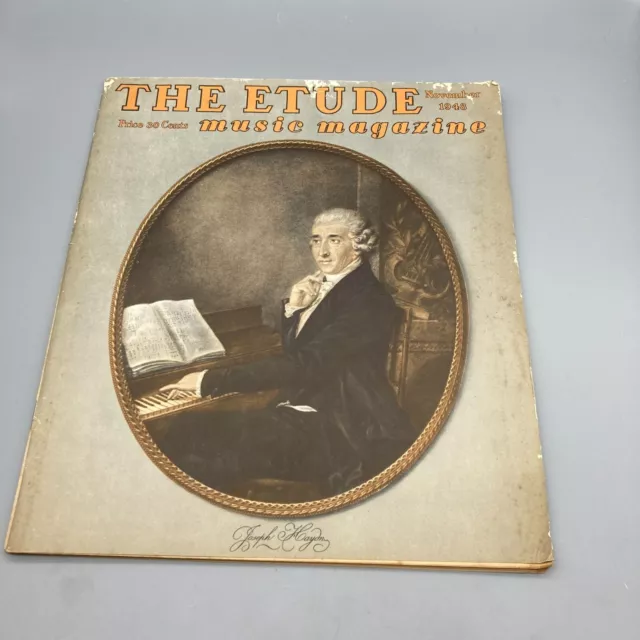 Vintage ETUDE Music Magazine, November 1948 Joseph Haydn Cover with Related