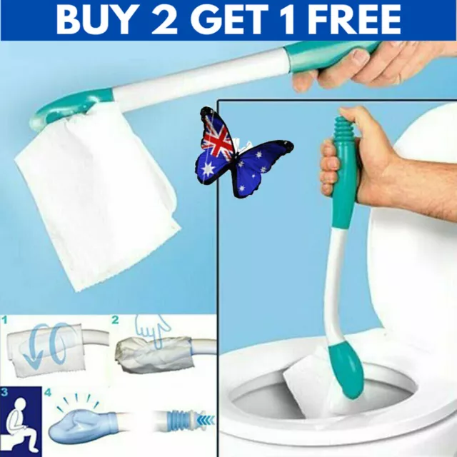 Long Reach Comfort Toilet Wiping Aids Tools - Bathroom Self Assist Bottom Buddy