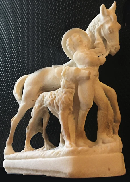 Western Gift General A. Custer, Alabaster Statue w his Horse Ginnie